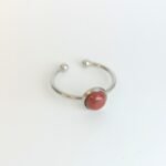 Foto de Anillo de acero quirúrgico con JASPE ROJO